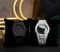 Aura Men’s Watches Combo – Black & White 2-in-1 Deal